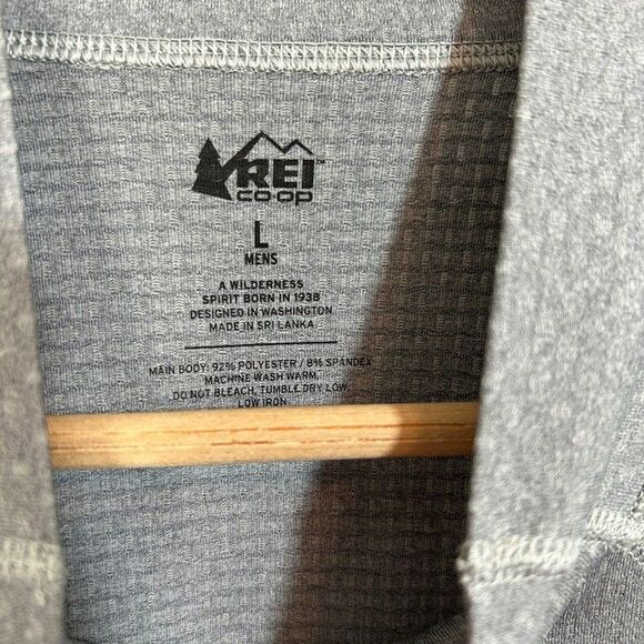 REI Co-op Shirt Mens Large Gray 1/4 Zip Tech Long Sleeve Stretch Pullover - Picture 6 of 6
